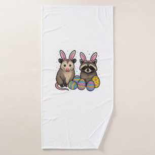 Raccoon Opossum Easter T-Shirt_1 Bath Towel