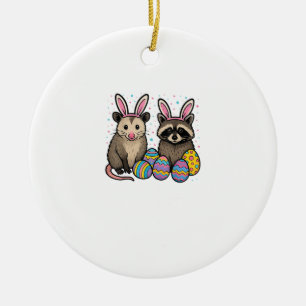 Raccoon Opossum Easter T-Shirt_1 Ceramic Ornament