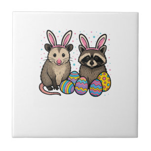 Raccoon Opossum Easter T-Shirt_1 Tile