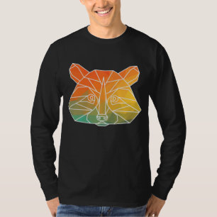 Raccoon Outline Polygons Watercolor Silhouette T-Shirt