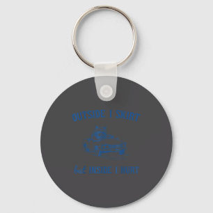 Raccoon Outside I Skirt But Inside I Hurt Funny Sa Keychain