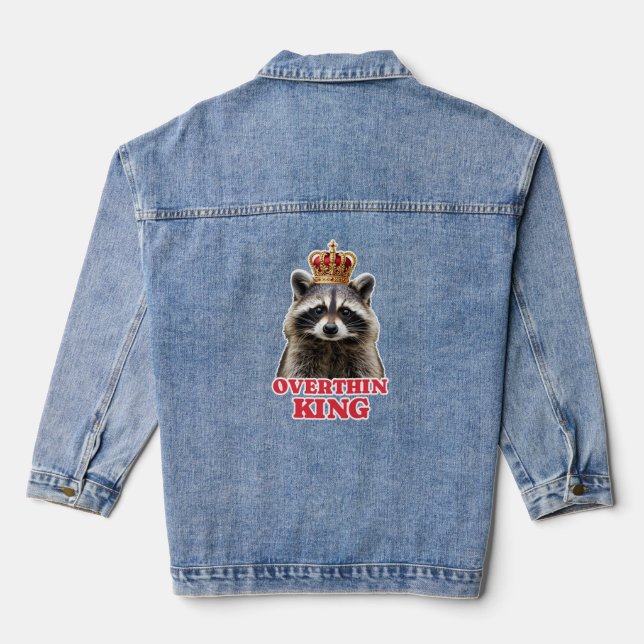 Raccoon Overthinking King Denim Jacket (Back)