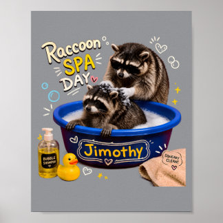 Raccoon Paint The Stars Night Sky Artist Art Poster
