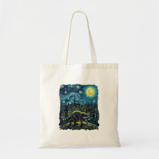 Raccoon Paint The Stars Night Sky Artist Art Tote Bag