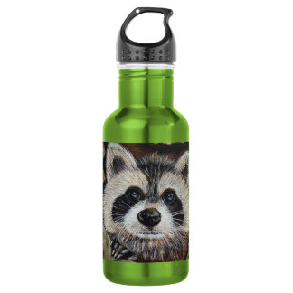 Raccoon Painting 532 Ml Water Bottle