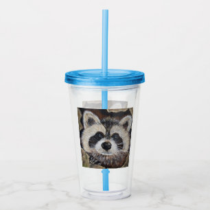 Raccoon Painting Acrylic Tumbler