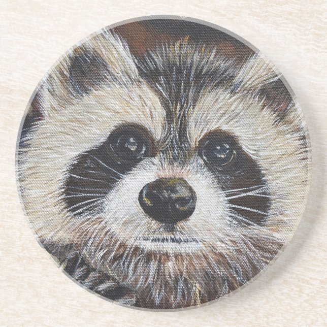 Raccoon Painting Coaster (Front)