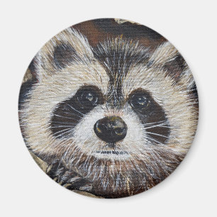 Raccoon Painting Magnet