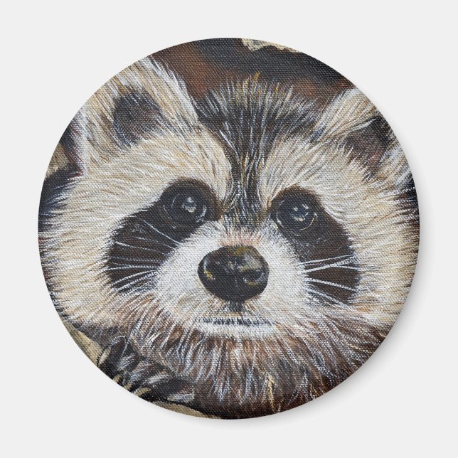 Raccoon Painting Magnet (Front)
