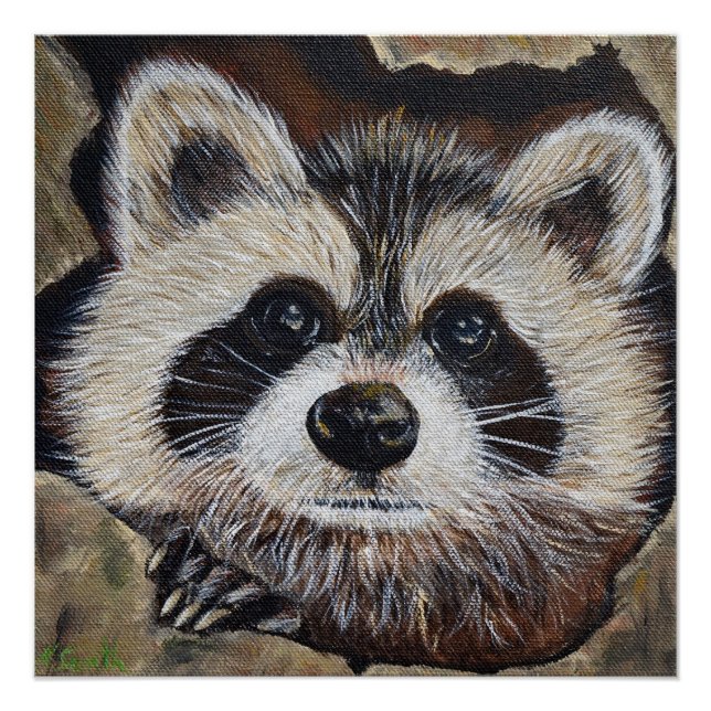 Raccoon Painting Poster (Front)