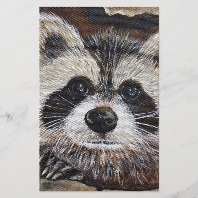 Raccoon Painting Stationery (Front)