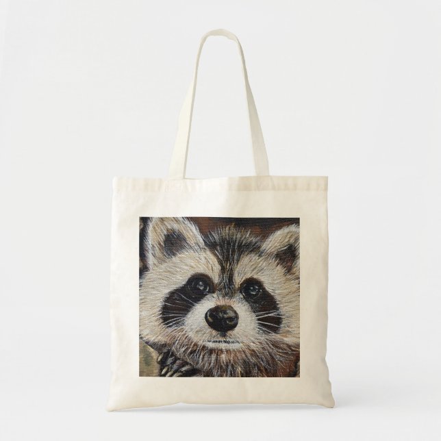 Raccoon Painting Tote Bag (Front)