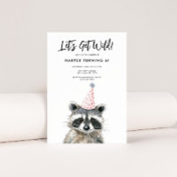 Raccoon Party Hat Kids Woodland Birthday