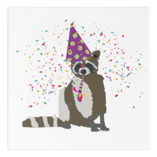 Raccoon Partying - Animals Having a Party Acrylic Print