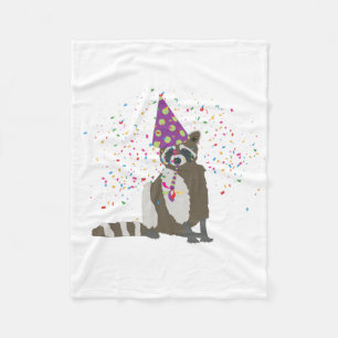 Raccoon Partying - Animals Having a Party Fleece Blanket