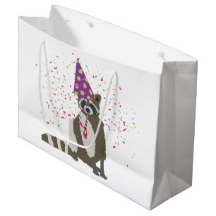 Raccoon Partying - Animals Having a Party Large Gift Bag
