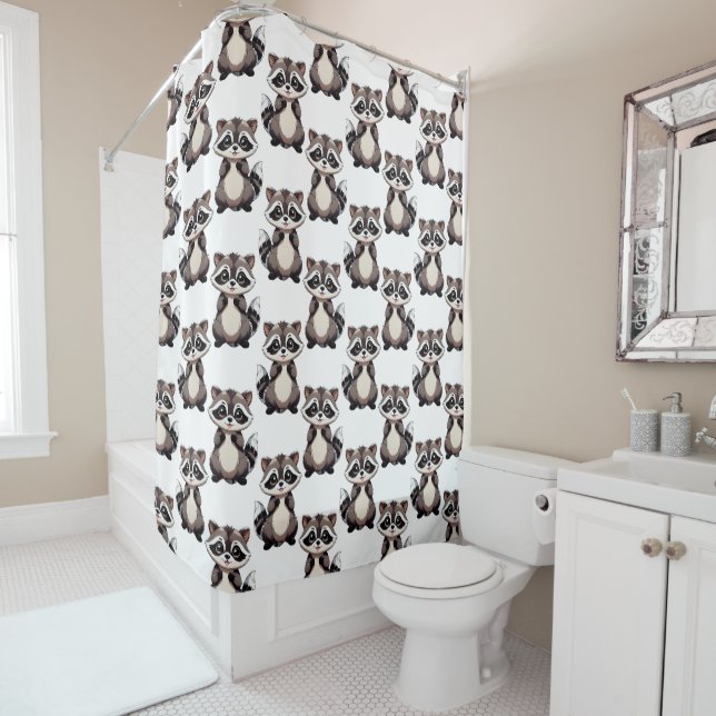 Raccoon Pattern Design White  (In Situ)