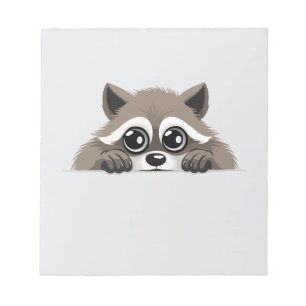 Raccoon Peeking Cute Adorable Funny Animal Cartoon Notepad