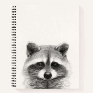 Raccoon Pencil Drawing Notebook