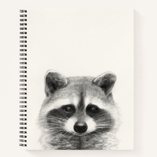 Raccoon Pencil Drawing Notebook (Front)