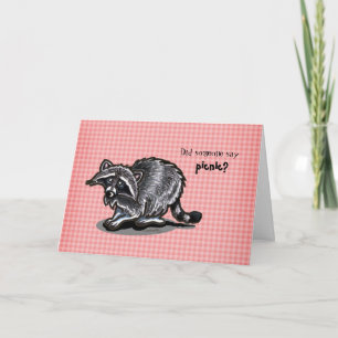 Raccoon Picnic Birthday Card