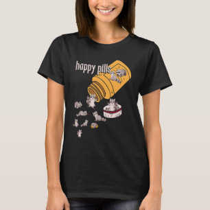 Raccoon Pills Animals Cute Happy Sarcastic Joke T-Shirt