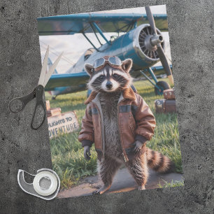 Raccoon Pilot Airplane Funny Wildlife Animal Tissue Paper
