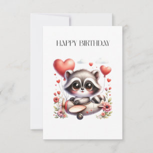 Raccoon Pilot Birthday Save The Date