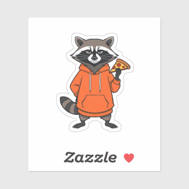 Raccoon Pizza Sticker – Cute Cartoon Scrapbooking  (Sheet)