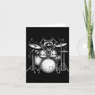 Raccoon Playing D Music Band Funny Dming Racoon Card