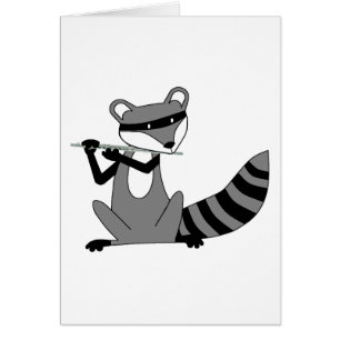 Raccoon Playing the Flute