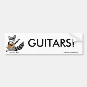 Raccoon Playing the Guitar Bumper Sticker