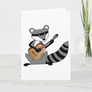 Raccoon Playing the Guitar Card