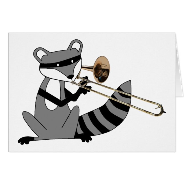Raccoon Playing the Trombone (Front Horizontal)