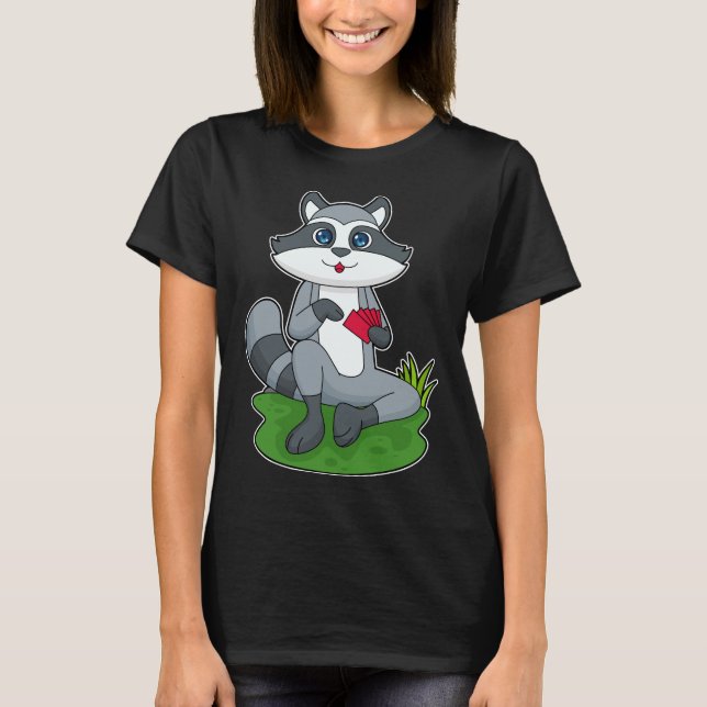 Raccoon Poker Poker cards T-Shirt (Front)