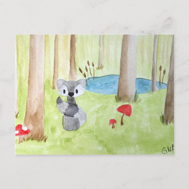 Raccoon Postcard (Front)