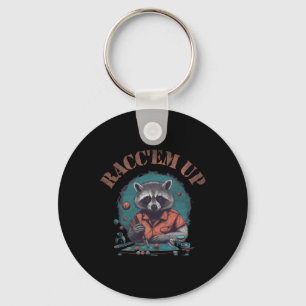 Raccoon Raccem Up Billiards Rack Them Up Pool Funn Keychain