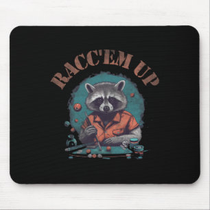 Raccoon Raccem Up Billiards Rack Them Up Pool Funn Mouse Pad