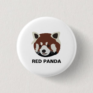 Raccoon Red Panda Raccoon  1 Inch Round Button