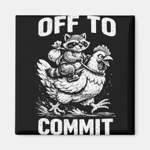 Raccoon Riding Chicken Off To Commit Software Deve Magnet