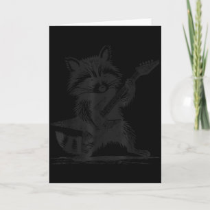 Raccoon Rock Music For Men Women Band Kids Rocker Card
