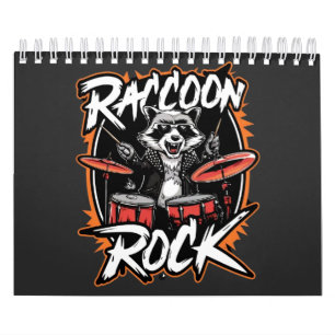 Raccoon Rock T-shirt - Funny Raccoon Cowboy Design Calendar