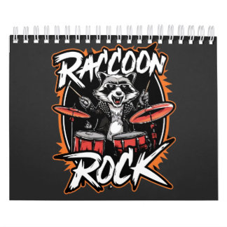 Raccoon Rock T-shirt - Funny Raccoon Cowboy Design Calendar