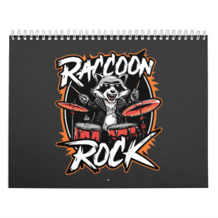 Raccoon Rock T-shirt - Funny Raccoon Cowboy Design Calendar