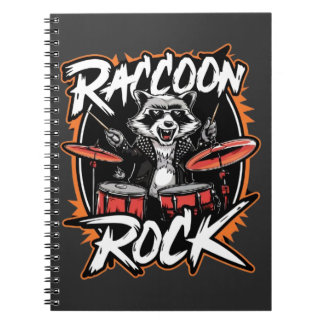 Raccoon Rock T-shirt - Funny Raccoon Cowboy Design Notebook