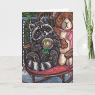 RACCOON Rocking Chair Note Card