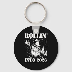 Raccoon Rolling Into 2026 Happy New Year 2026 Funn Keychain