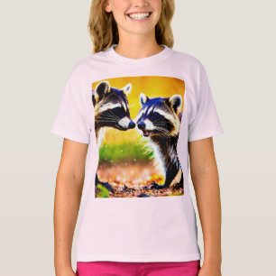 Raccoon Romp – Girls’ Kids Basic T-Shirt