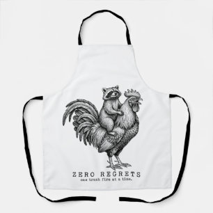 Raccoon Rooster Apron Funny Vintage Gift