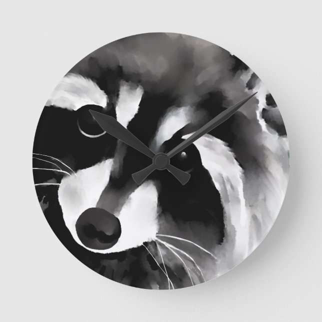 Raccoon Round Clock (Front)